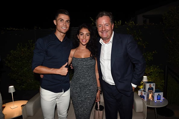 Cristiano Ronaldo, Georgina Rodriguez and Piers Morgan celebrate the launch of new CR7 Play It Cool with friends and family on September 12, 2019 i...