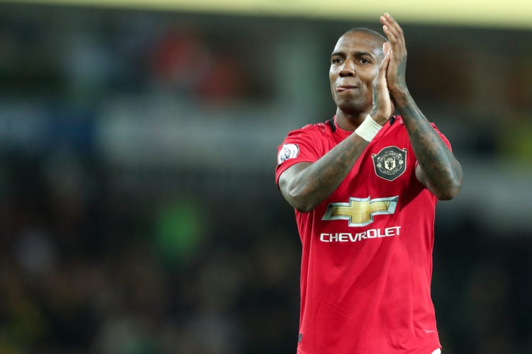 Ashley Young of Manchester United during the Premier League match between Norwich City and Manchester United at Carrow Road on October 27, 2019 in ...