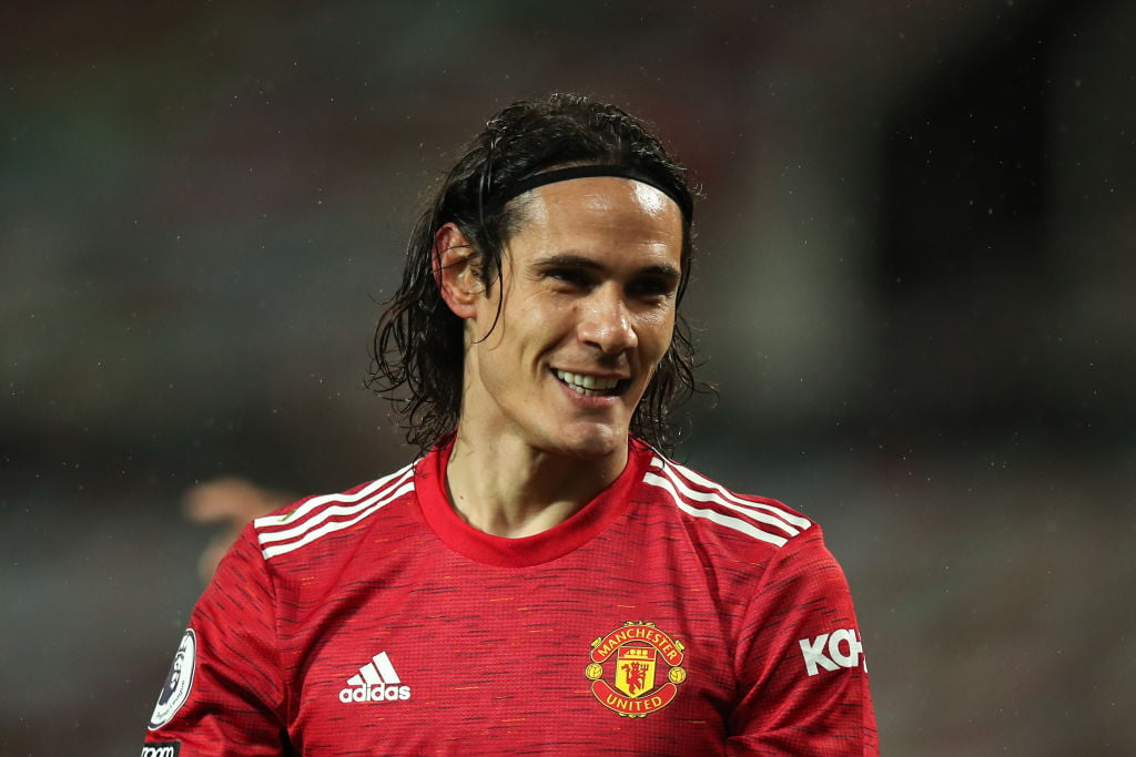 Edinson Cavani of Manchester United during the Premier League match between Manchester United and West Bromwich Albion at Old Trafford on November ...