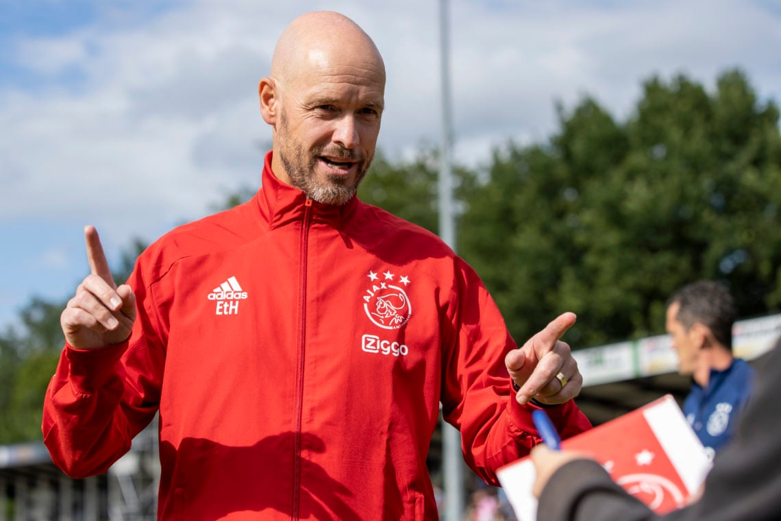 (BILD ZEITUNG OUT) head coach Erik Ten Hag of Ajax Amsterdam gestures during the Pre-Season Friendly match between Quick 20 Oldenzaal and Ajax Amst...