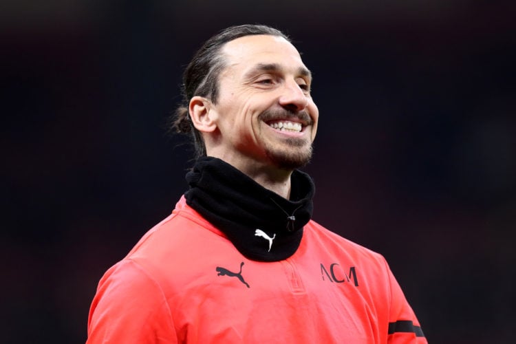 Zlatan Ibrahimovic of Ac Milan  during warm up before the Serie A match between Ac Milan and Empoli Fc. Ac Milan wins 1-0 over Empoli Fc.