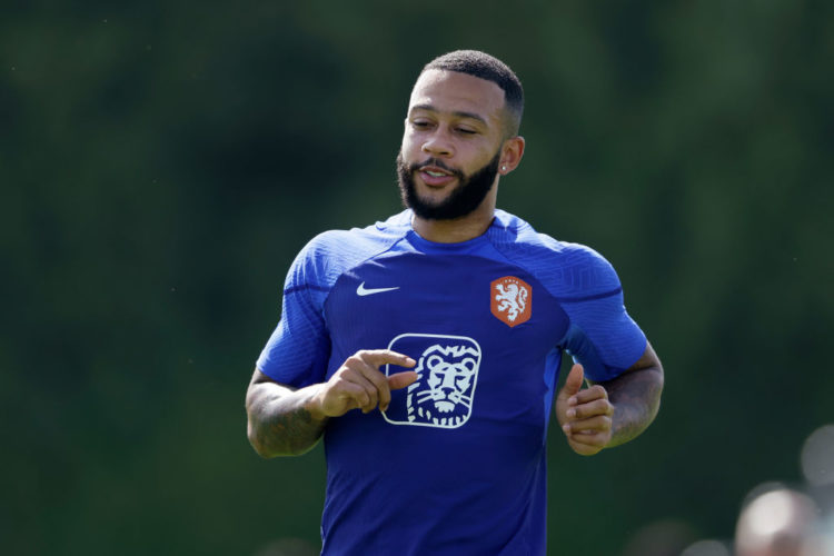 Memphis Depay of Holland  during the  Training MenTraining Holland at the QT6 on November 18, 2022 in Doha Qatar