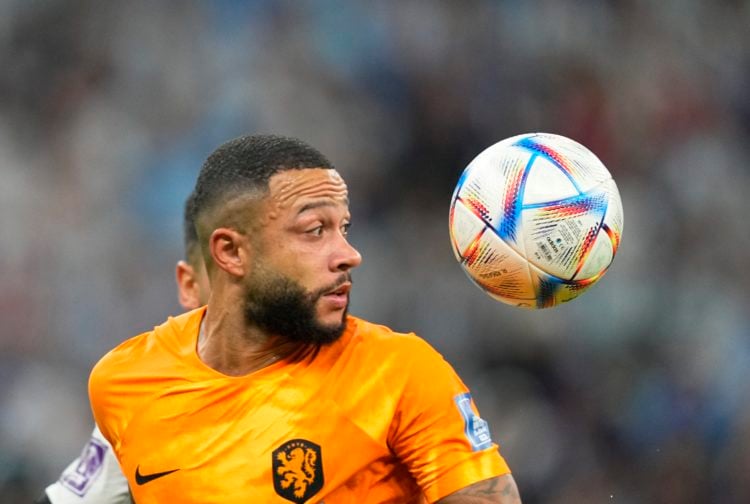 Memphis Depay of Netherlands looks on during the FIFA World Cup Qatar 2022 quarter final match between Netherlands and Argentina at Lusail Stadium ...