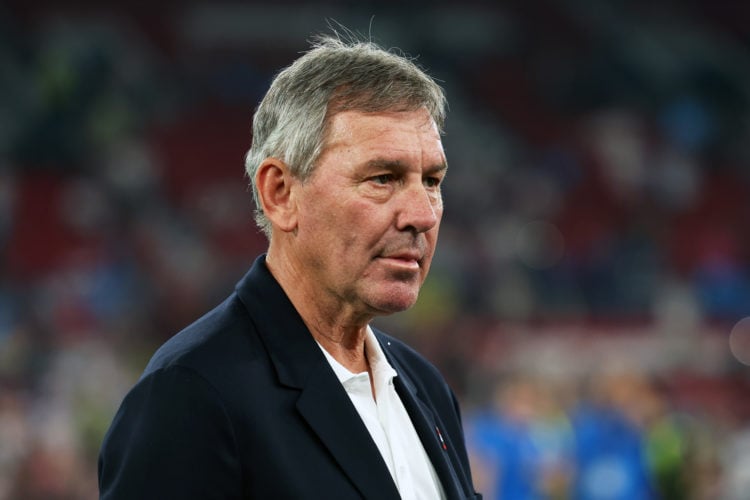 Bryan Robson, former Manchester United player looks on during Soccer Aid for Unicef 2023 at Old Trafford on June 11, 2023 in Manchester, England.