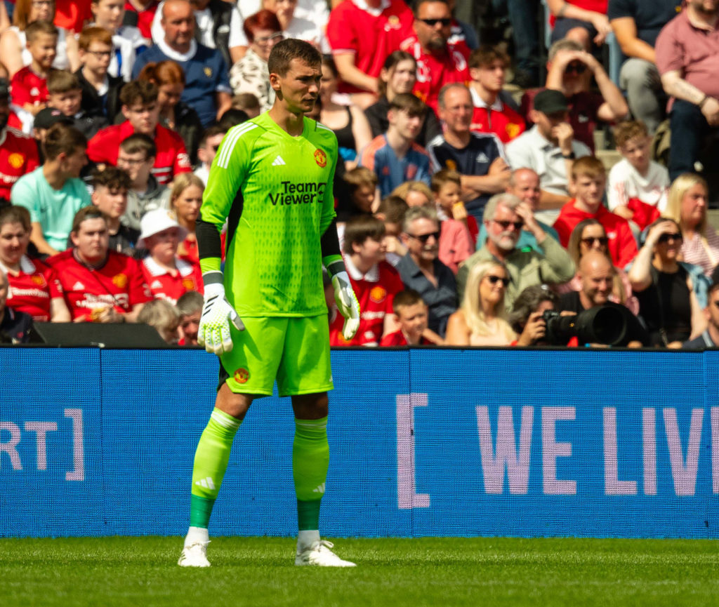 Matej Kovar of Manchester United in action during the pre-season friendly match between Manchester United and Olympique Lyonnais at BT Murrayfield ...