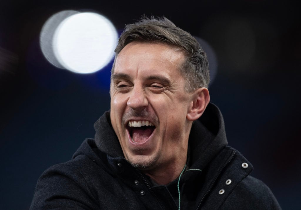 Sky Sports pundit Gary Neville before the Premier League match between Aston Villa and Sheffield United at Villa Park on December 22, 2023 in Birmi...