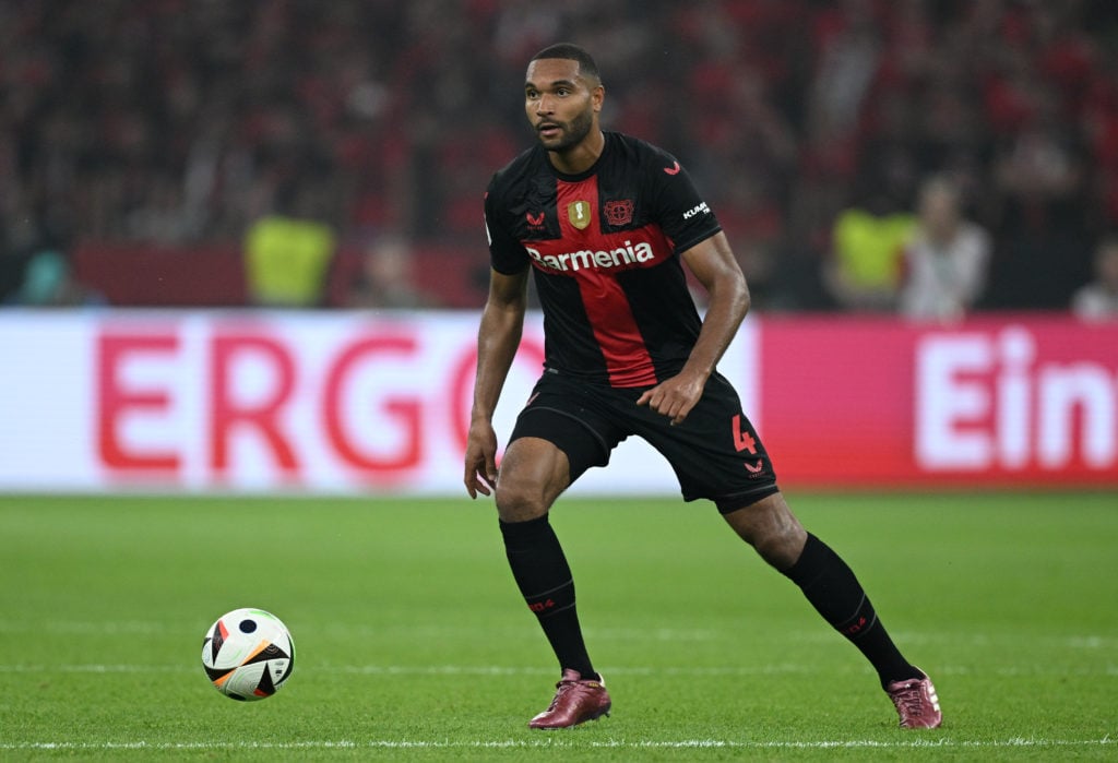 Jonathan Tah of Leverkusen in action  during the DFB Cup 2023/24 final match between 1. FC Kaiserslautern and Bayer 04 Leverkusen at Olympiastadion...