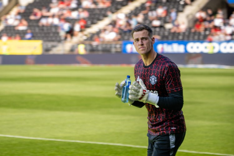 Radek Vitek of Manchester United warms up ahead of the pre-season friendly match between Rosenborg and Manchester United at Lerkendal Stadium on Ju...