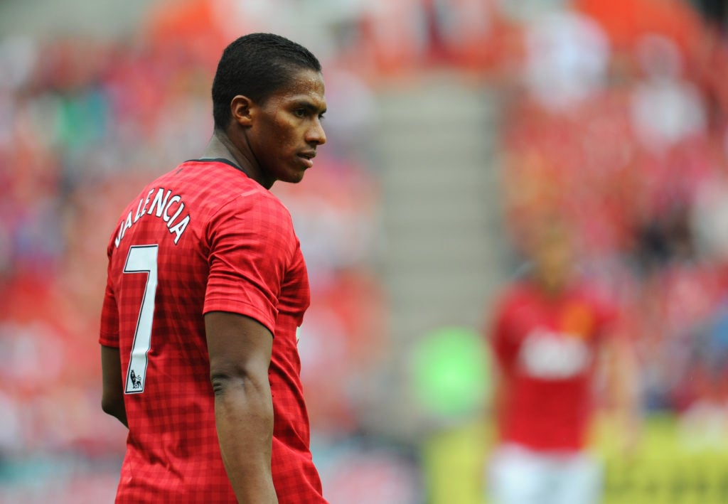 Antonio Valencia of Manchester United wearing the number 7 shirt