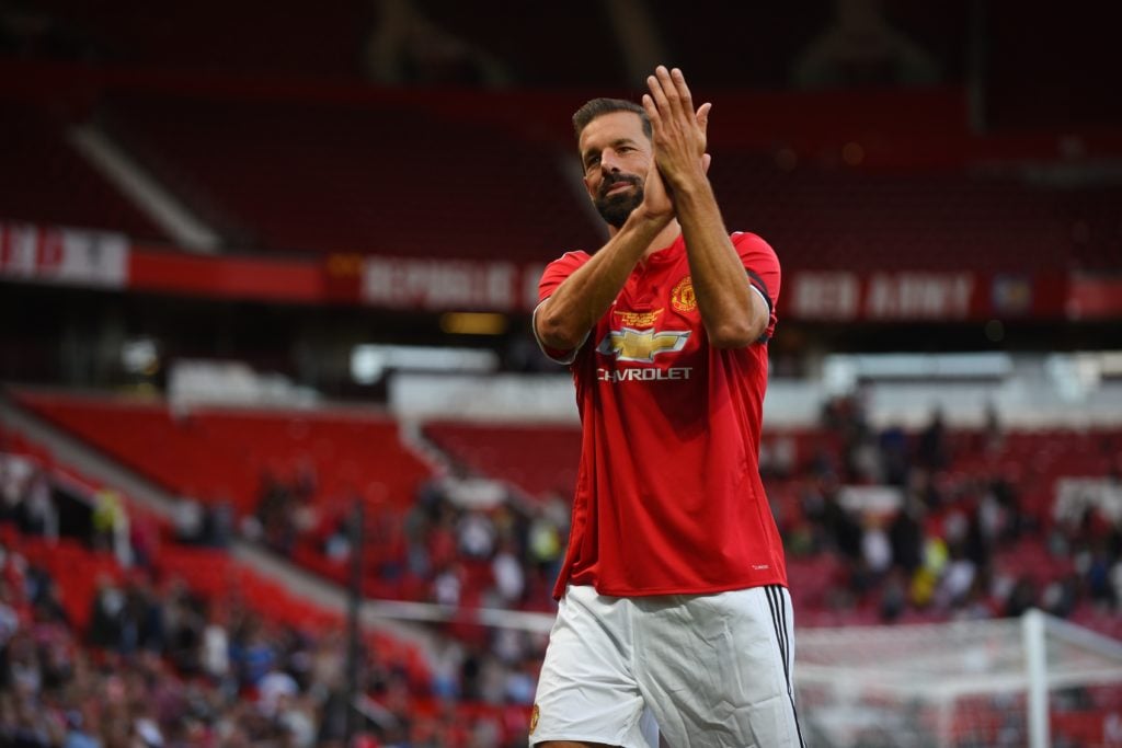 Ruud Van Nistelrooy of Manchester United walks of the pitch during the match between Manchester United Legends and FC Barcelona Legends at Old Traf...