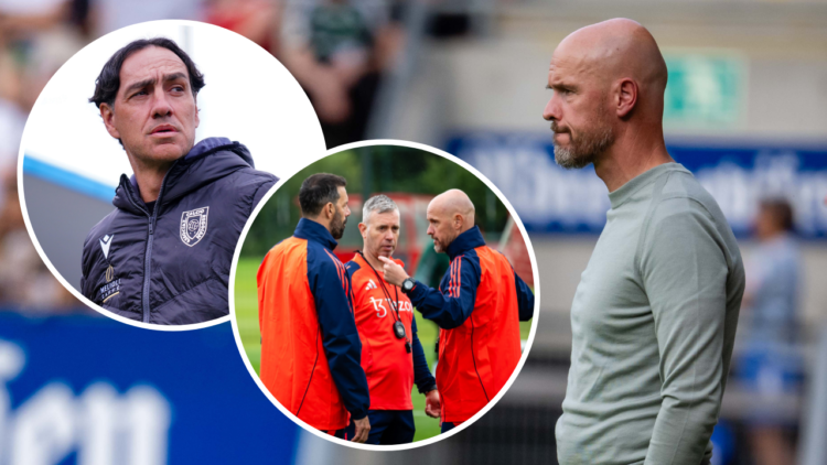 TRONDHEIM, NORWAY - JULY 15: Manager Erik ten Hag of Manchester United in action during the pre-season friendly match between Rosenborg and Manches...