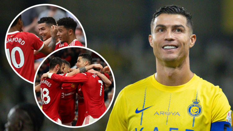 Cristiano Ronaldo of Al Nassr looks on during the Saudi Pro League match between Al Nassr and Al Hilal at Al Awwal Park on May 17, 2024, in Riyadh,...