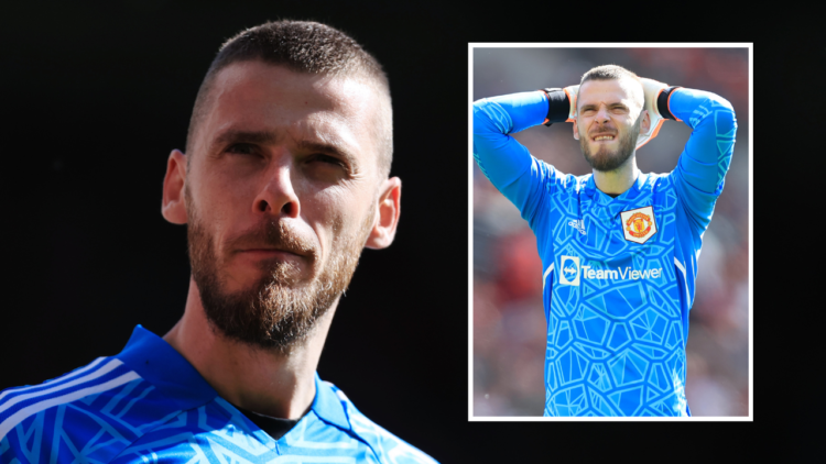 MANCHESTER, ENGLAND - MAY 13: Manchester United goalkeeper David de Gea looks on during the Premier League match between Manchester United and Wolv...