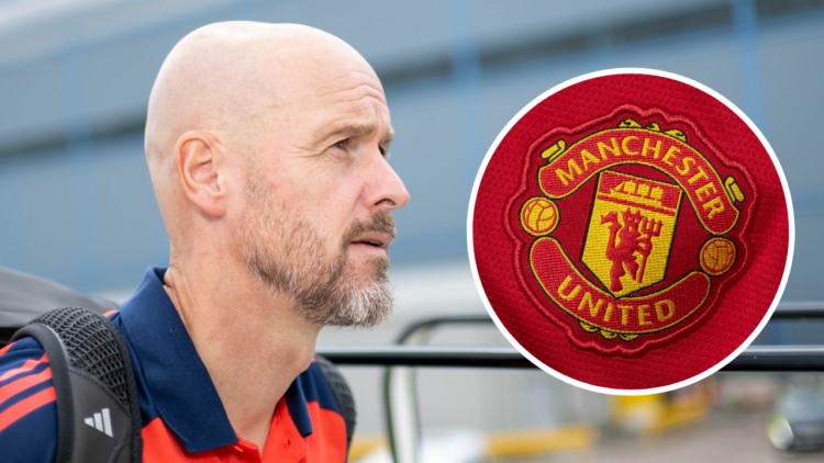 MANCHESTER, ENGLAND - JULY 24: Manager Erik ten Hag of Manchester United departs from Manchester Airport ahead of their pre-season tour on July 24,...