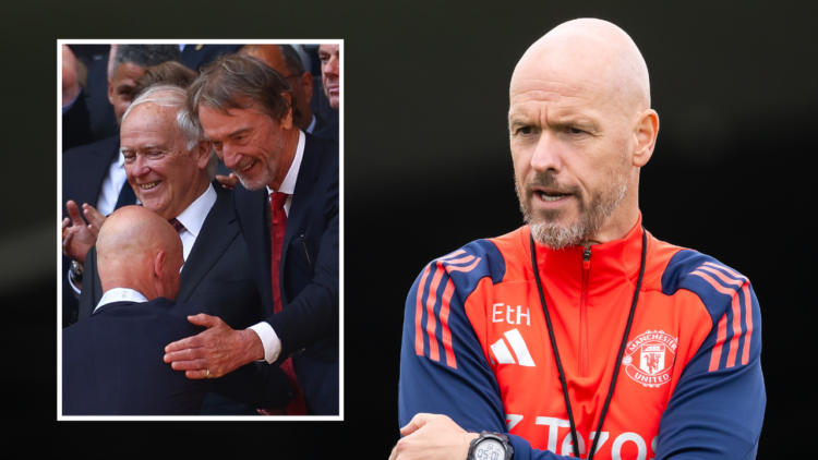 MANCHESTER, ENGLAND - JULY 22: Manager Erik ten Hag of Manchester United in action during a pre-season training session at Carrington Training Grou...