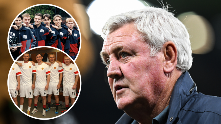 Newcastle ex-manager and ex-Manchester United player Steve Bruce during the Premier League match between Manchester United and Newcastle United at ...